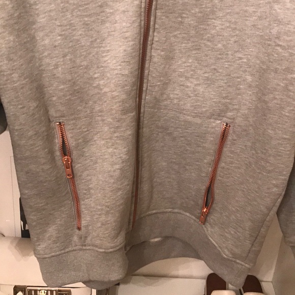 H&M Gray Hooded Zip Up Jacket Sz M - Picture 3 of 5